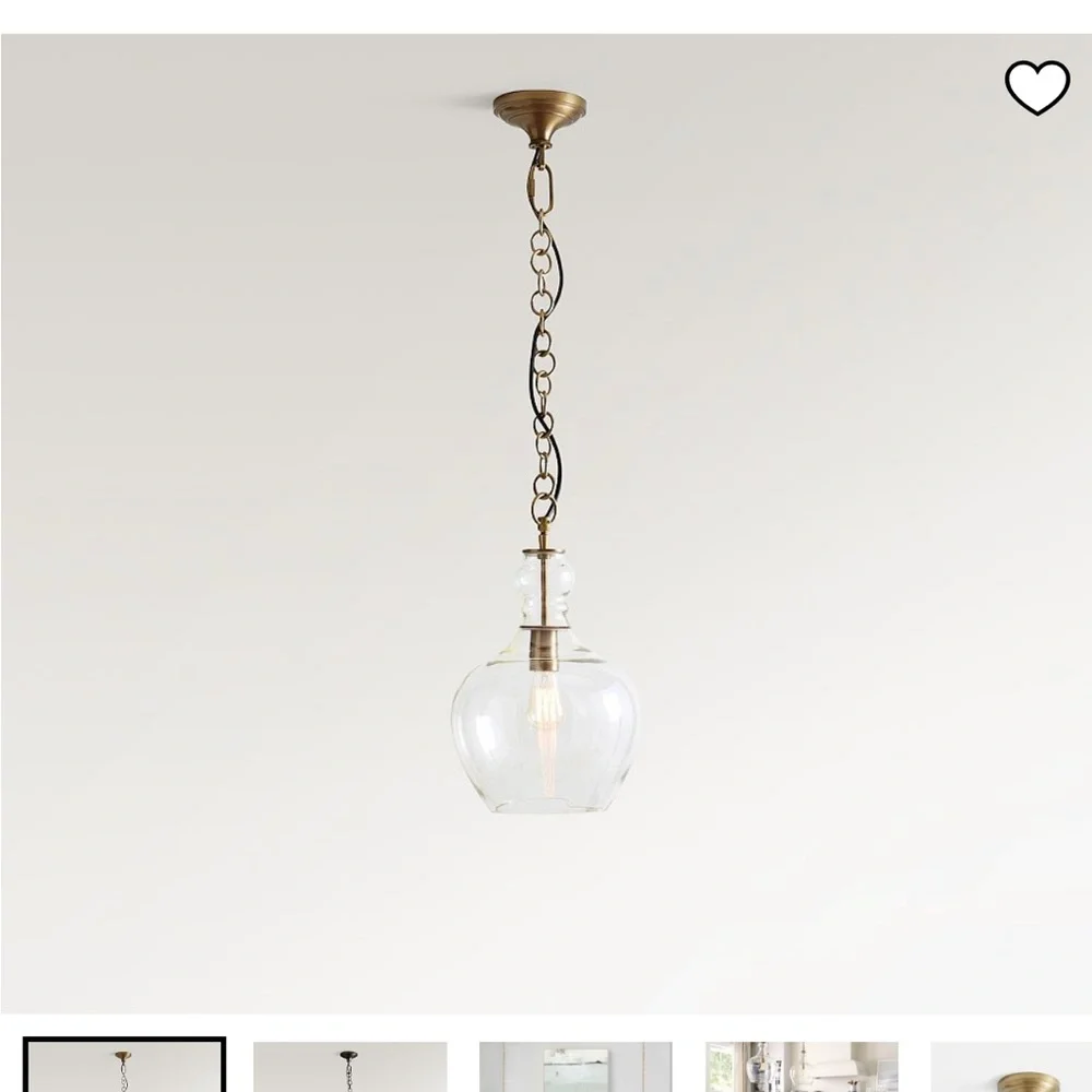Pottery Barn Flynn Recycled Glass Pendant 12 in